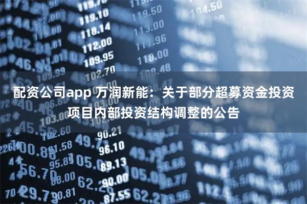 配资公司app 万润新能：关于部分超募资金投资项目内部投资结构调整的公告